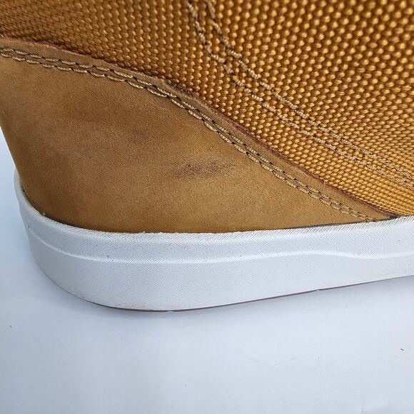 Timberland Men\'s Davis Square Chukka Boots Lace Up Tan Leather Fabric Size 11
